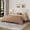 Beige, variant on Upholstered Wingback Bed Frame with Horizontal Strip Velvet Headboard, Modern Platform Bed with Wood Slats Support, No Box Spring Needed