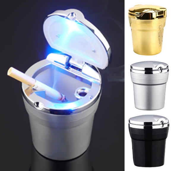 Dengjunhu Decorative Car Ashtrays Multi-purpose Plastic Easy to Clean LED Ash Storage Tray for Living Room