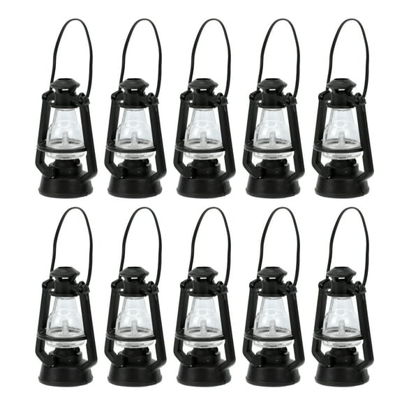 10 Pcs Miniature Xmas Lanterns Kerosene Lamp Work