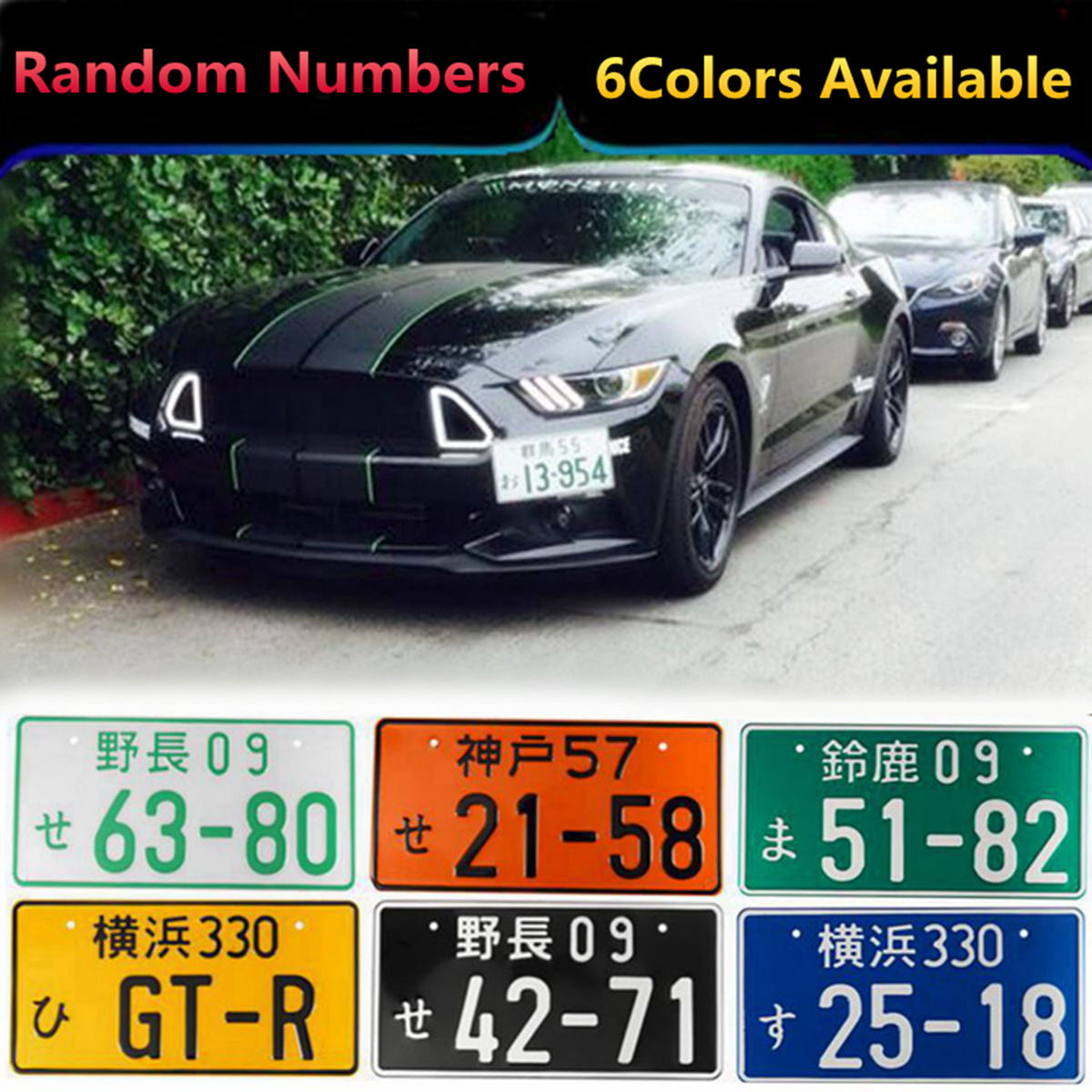Yellow JenNiFer Universal Multiple Color Car Numbers Japanese Decorations License Plate Aluminum Tag For Jdm Kdm Racing Car Motorcycle