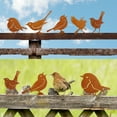 thumbnail image 4 of Lingsida 5pcs Rusty Birds Decoration, Outdoor Bird Wall Decor, Metal Birds Craft Statue Ornaments, Garden Sculptures and Yard Art, Fence Decorations Outdoor, Rustic Garden Decor, 4 of 7
