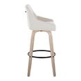 thumbnail image 5 of Hannah 30" Fixed-Height Barstool Set of 2, Bar Stools Swivel, Bar Chairs, Swivel Bar Stools Set of 2 with Back, Bar Stools for Kitchen Island (Cream Fabric), 5 of 6