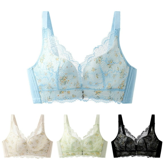 PIWHJQK Women Lightweight Breathable Wireless Bra Size B or C Bra for Women Wireless Floral Print Cotton Comfortable Style Bras For Women