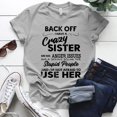 thumbnail image 4 of Camisetas con estampado "I Have A Crazy Sister" para mujer, ropa informal de manga corta, cuello redondo, Verano, 4 of 5