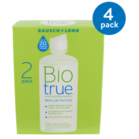 (4 Pack) Bausch & Lomb Biotrue For Soft Contact Lenses Multi-Purpose Solution, 10 oz, 2 ct