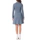 thumbnail image 3 of INSPIRAR CHIC Vestido A-Line de Manga Larga con Solapa de Ante Falso para Mujeres XL Gris Azul, 3 of 6
