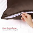 thumbnail image 6 of Unique Bargains 2 Pack Silky Satin Pillow Cover Cases Brown 21" x 37", 6 of 8