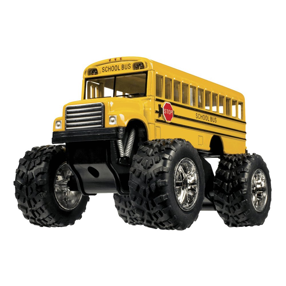 Toysmith Monster School Bus Toy PullBack Vehicle 5"