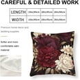thumbnail image 2 of Throw Pillows 26"x26" Elegant Burgundy Floral Satin Cushion Covers Red And White Floral Decorative Throw Pillow Covers Zippered for Farmhouse Decor Room Bedroom Sofa Chair Car, 2 of 7