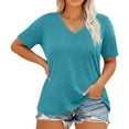 thumbnail image 3 of Afdoent Womens Tops V Neck Casual Print T Shirt Loose Fit Comfortable Bluse Tee Top For Everyday Wear And Fashion Outfits Vacation Fashion Clothing 2026, 3 of 6