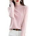 thumbnail image 1 of Women‘s Wool Sweaters Mock Turtle Neck Lightweight Long Sleeve Cozy Warm Fall Winter Pullover Tops, 1 of 7