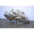 thumbnail image 3 of Nifao Eight Horses Running Bronze Statue Silver Finish – Garden Outdoor Decor Sculpture, 59"L x 20"W x 28"H, 3 of 10
