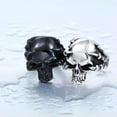 thumbnail image 3 of HOOUN Dragon Claw Skull Head Ring Stainless Steel Gothic Skull Punk Biker Jewelry Ring-9-Silver, 3 of 8