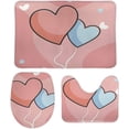 thumbnail image 6 of Fred And The He 3Pc Coral Velvet Floor Mat Sets, Valentine's Day The Pink Love Shower Mat, (CD), 6 of 6