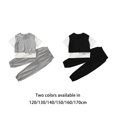 thumbnail image 3 of Minnieouse Conjunto de ropa de verano para niñas, camiseta de manga corta de estilo informal para niños, pantalones de moda, ropa, chándal, conjuntos de ropa Negro 170cm, 3 of 6