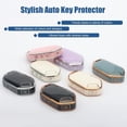 thumbnail image 6 of Key Fob Cover Compatible with Kia Telluride Sorento K4 K5 EV5 EV9 Carnival Sportage GT-Line 2023-2026 Soft TPU Leather Full Protection Smart Key Keychain Case Holder Protector,Golden Border - White, 6 of 6