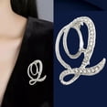 thumbnail image 6 of MKKAS Initial Letter Q Brooch Pin, Pave Crystal Alphabet Lapel Pin for Women, Silver Tone Alloy Metal Badge for Personalized Suit Jewelry XD8150-33, White, 6 of 6