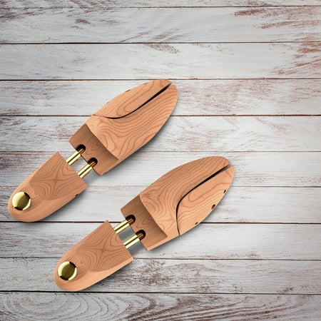 Bluestone Cedar Shoe Tree - Shape Holder, 2 Way Stretcher, Adjustable Split Toe, Twin Tube Length Extender (Medium)
