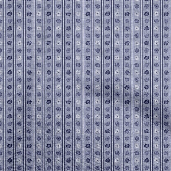 oneOone Cotton Poplin Bluish Violet Fabric Block Quilting Supplies Print Sewing Fabric By The Yard 42 Inch Wide-N0