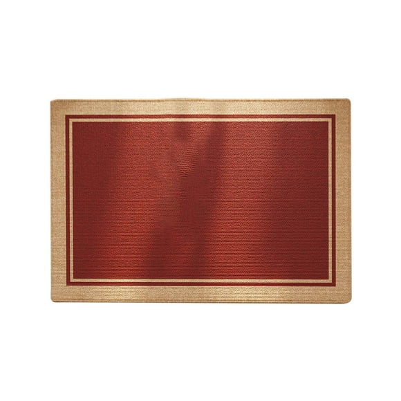 Hxlamzoo Premium Polyester Entryway & Bathroom Mat - Non-Slip 16x24 Inch Doormat with Customizable Border, Wear-Resistant Scraper Design for Indoor/Outdoor Use, Red Modern Floor Carpet