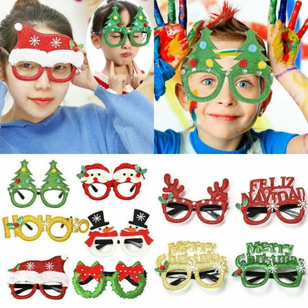 Xmas Party Ideas For Kids Christmas Party Favors Xmas Decoration Kids Children Santa Claus Adult Glasses Snowman Christmas Gift Toys ()