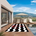 thumbnail image 3 of Outdoor Rug 5x8ft Nautical Anchor Large Area Rug Black and White Wave Stripes Indoor Outdoor Carpet Outdoor Rugs Mats for Patio Camping,RV,Front Door, Outside Decor, 3 of 9