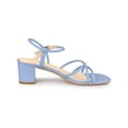 thumbnail image 3 of BLISSFUL STEP Open Toe Slingback Block Heel Sandals for Women Blue (Size 6), 3 of 7