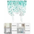 thumbnail image 6 of Turquoise Polka Dot Tie Up Curtains for Window, Thermal Insulated Balloon Shade Adjustable Rod Pocket Curtains Valance Panels for Kitchen Bathroom Cafe 52 x 45 Abstract Modern Art Dots Watercolor, 6 of 6