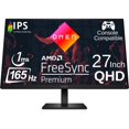 thumbnail image 1 of HP OMEN 27q 27 inch QHD Gaming Monitor 165Hz IPS 1ms AMD Freesync Premium Console Compatible DisplayPort Dual HDMI VESA Mountable for Laptop Computer PS5 Xbox Desk Setup, Black (Renewed), 1 of 5