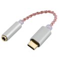 thumbnail image 1 of Amplificador de auriculares HIFI USB tipo C a adaptador de audio para auriculares de 3,5 mm, decodificador digital de 32 bits y 384 KHz, convertidor auxiliar plateado, 1 of 4