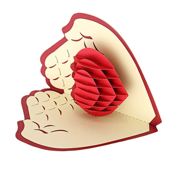 HONITANO 3D Valentines Day Love Card Set with Paper Printing, Romantic Gift for Couples and