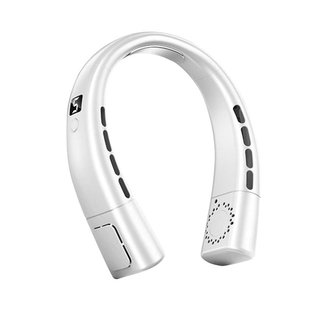 Ventilador eléctrico sin aspas Ventilador de cuello manos libres USB Pantalla digital (estándar blanco)