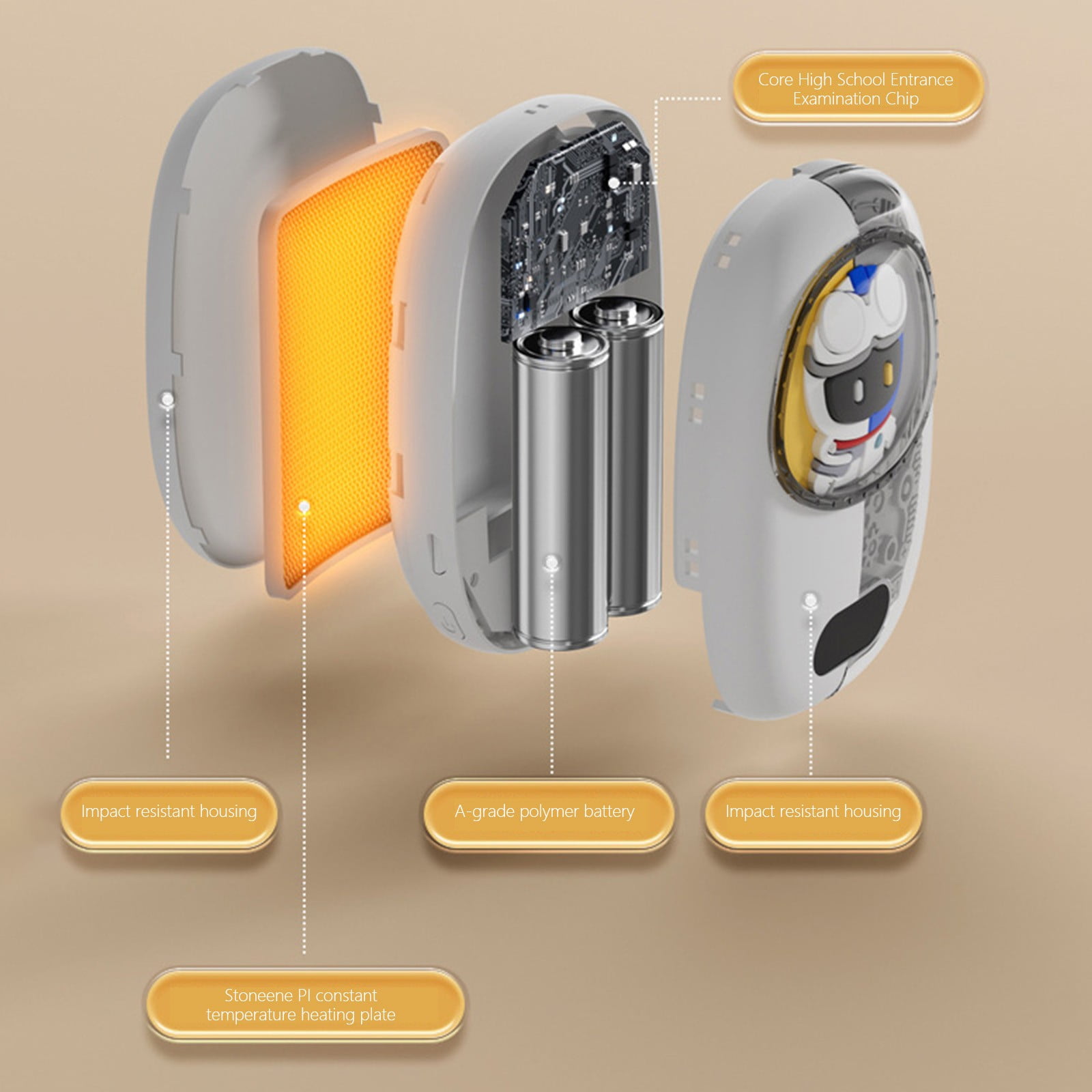 Hand Warmer Charging Treasure 2-in-1 Double-sided Heating Digital Display Electric Warmer Portable Explosion-proof Hand Warmer