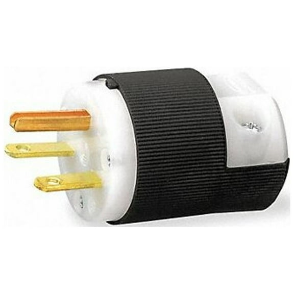 Hubbell Wiring Device-Kellems Strt Plg,Blk; Wht,15 A,Stnd,6-15P HBL5666C