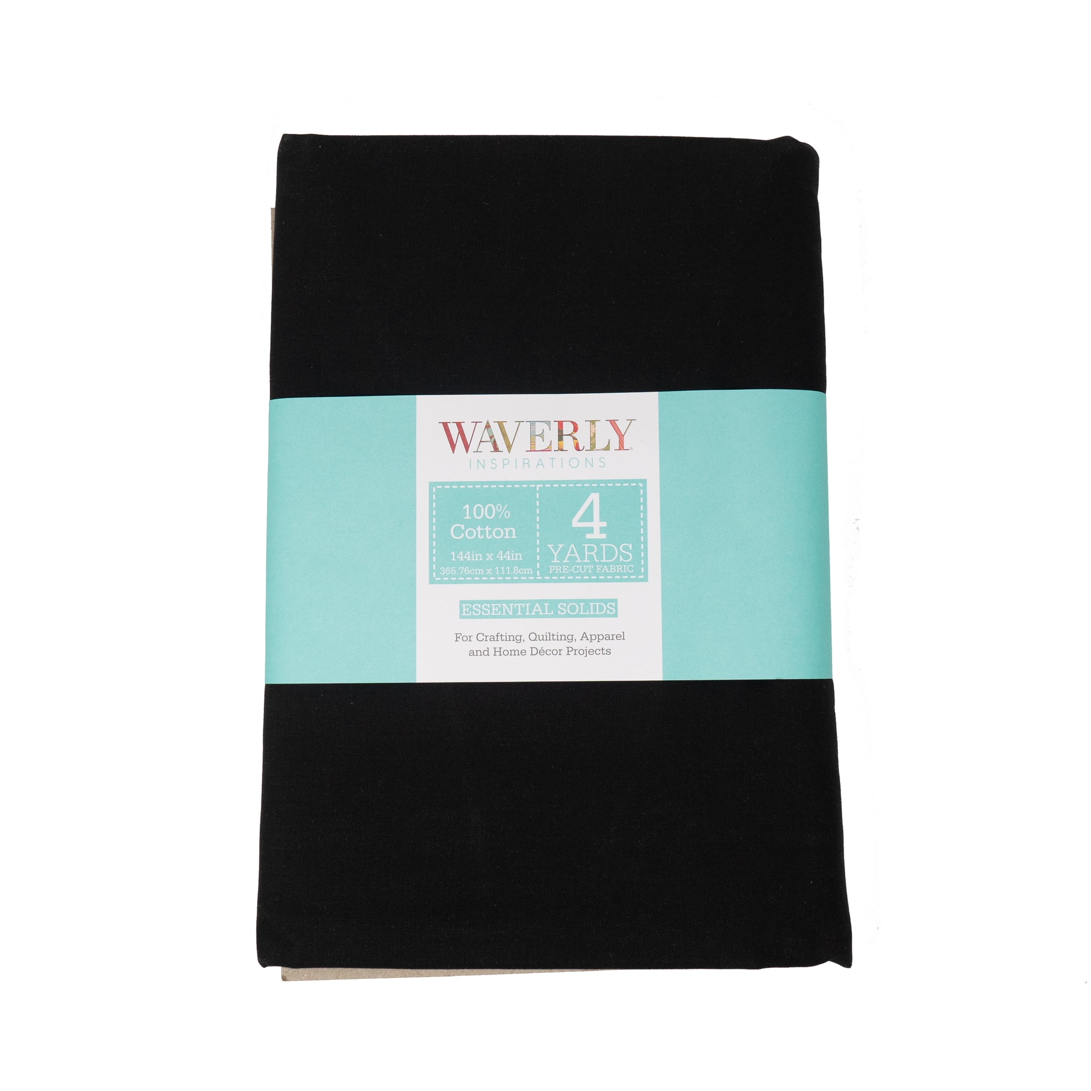 (2 pack) Waverly Inspirations 4 Yard Cut 100% Cotton Solids Fabric, Onyx, 44" Wide for Quilting & Sewing