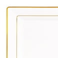 thumbnail image 5 of Smarty 6.5" White Gold Square Edge Disposable Plastic Salad Plates 120ct, 5 of 7