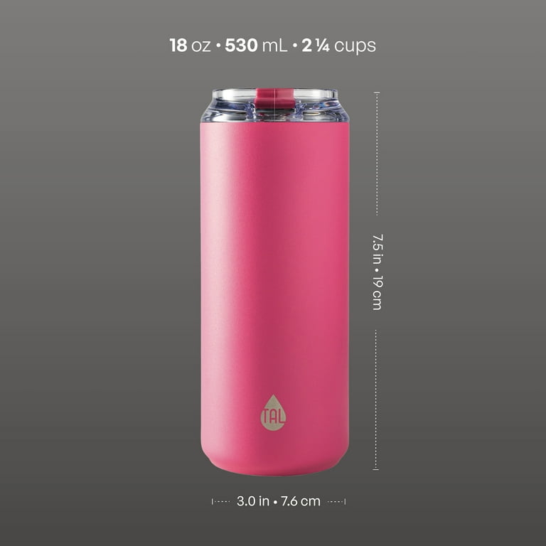 TAL Stainless Steel Tall Boy Water Bottle 18 oz Pink Double Wall