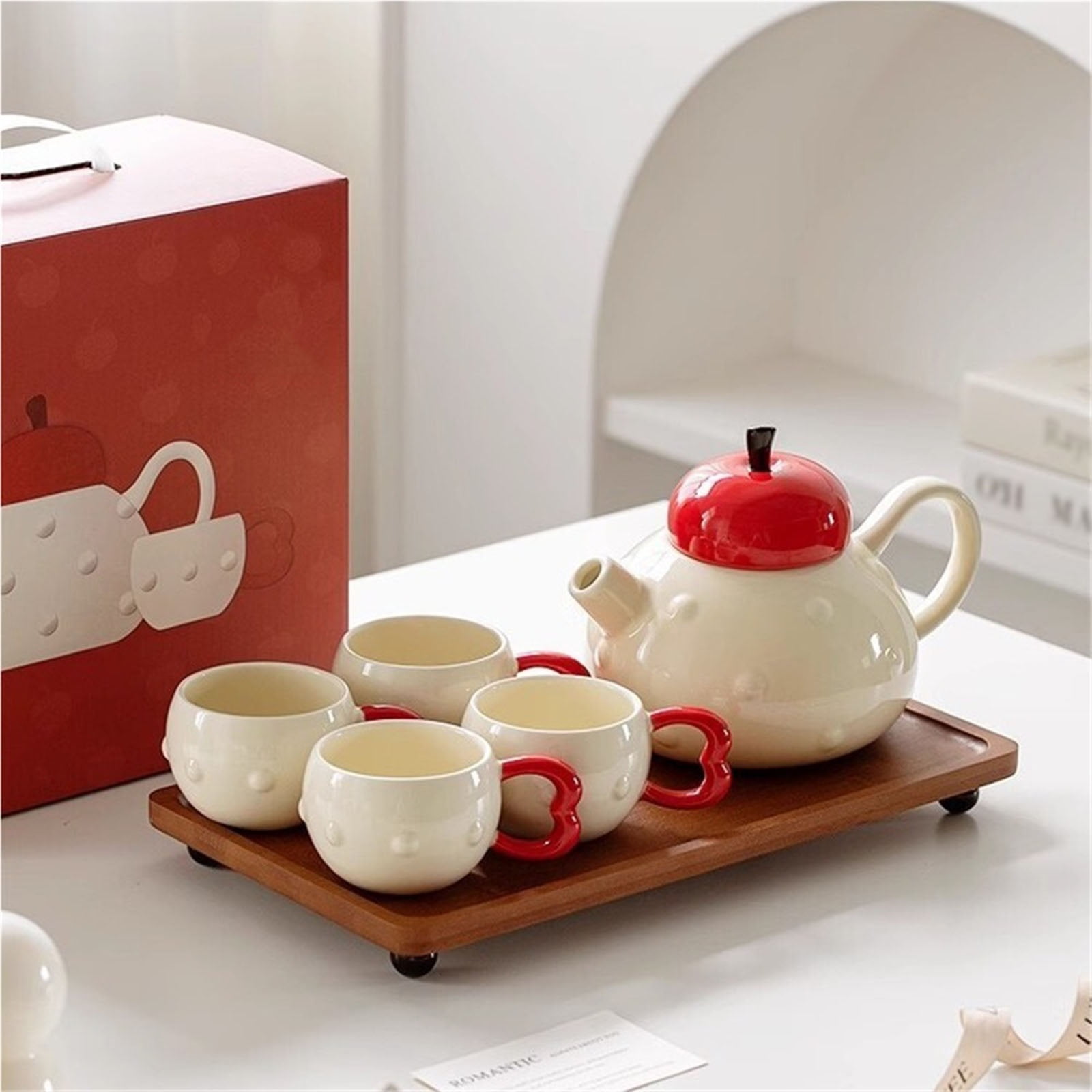 ティーセット Porcelain Tea Set for Adults, 13-Piece Pumpkin Tea Pot and Cups