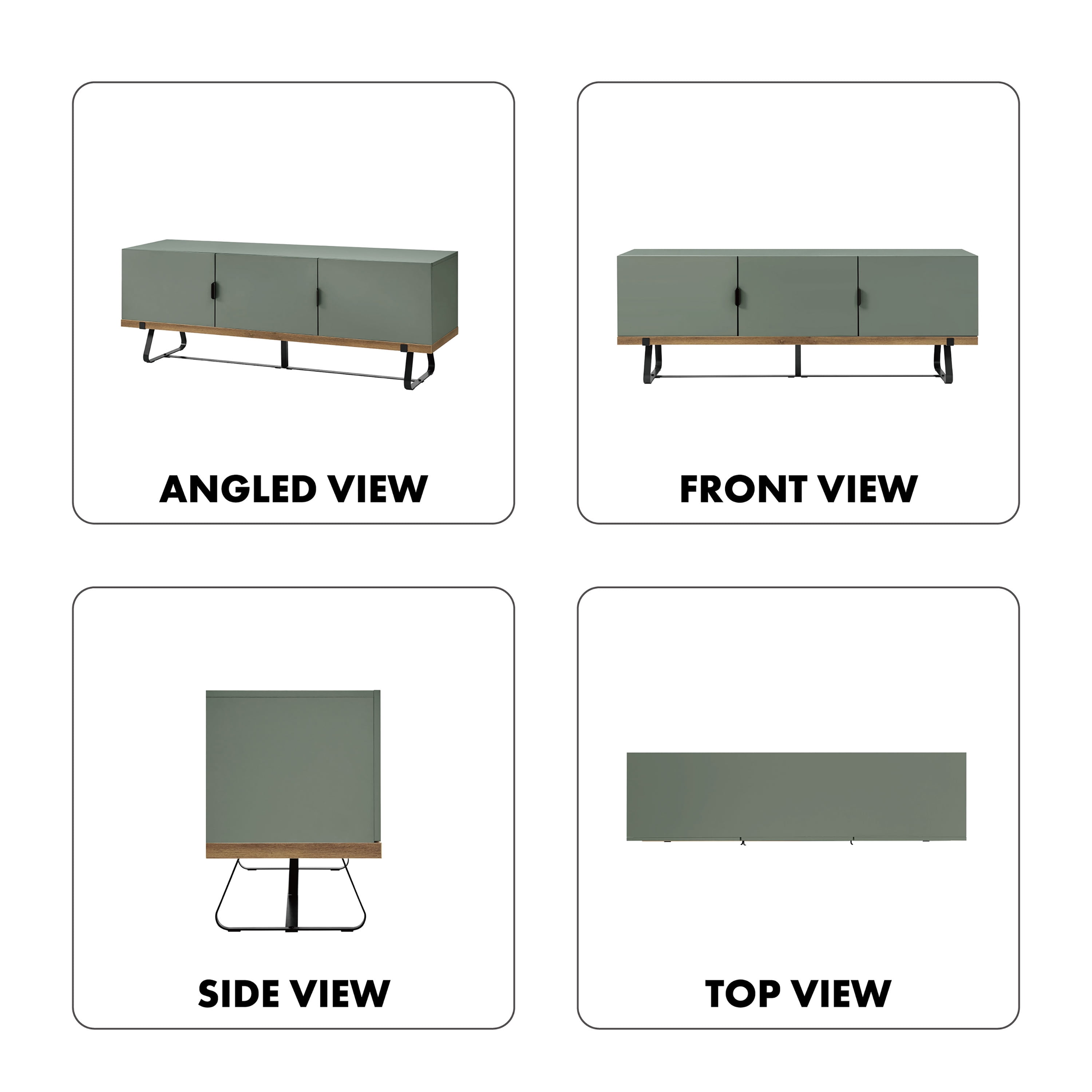 Furniture of America Kono Contemporary Television Stand for TV's up to 65", Sage Green