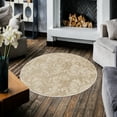 thumbnail image 3 of HomeNette Machine Washable Round Rug, 180 cm Non Slip, Non Shedding, Waterproof, Beige Round Rugs, Throw Rug for Living Room, Kitchen, Bathroom, Bedroom Circle Rug, Tokyo Collection Area Rugs, 3 of 4