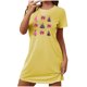 thumbnail image 1 of Camisón corto navideño para mujer, talla grande, con cuello redondo estampado y mangas cortas, para el pecho., 1 of 2