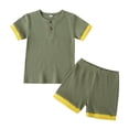 thumbnail image 4 of Sonducket 2 uds. Conjunto de pantalones cortos para niños, traje de tiras de manga corta, ropa de pantalones cortos para bebés, A, 18-24M conjuntos de ropa cinco 3-4J Sonducket AP002539-23, 4 of 6