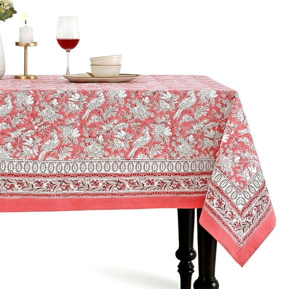 Mantel Club con estampado de algodón CPC 177x274 cm Rosa Coral