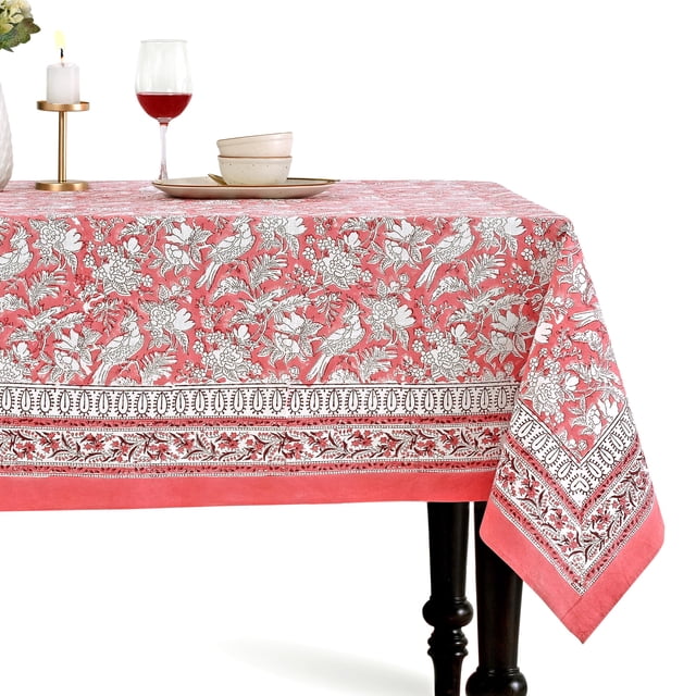 Mantel Club con estampado de algodón CPC 177x274 cm Rosa Coral