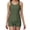Army Green, variant on Women's Tummy Control Tankini Set Swimsuits Solid Color Scoop Neck Two Piece Bathing Suits Full Coverage Swim Tank with Padded Modest Plus Size Swimwear