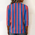 thumbnail image 6 of JULMCOMO Shirts for Women Vertical Striped 3/4 Sleeve Crew Neck Trendy Loose Fit T Shirts Color Block Comfy Summer Tops Pink 2XL, 6 of 6