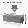 thumbnail image 2 of Aukfa 38" Upholstered Storage Ottoman Bench with Hidden Storage, Crystal Tufted Velvet Bed Bench, 380 lb, Gray, 2 of 8