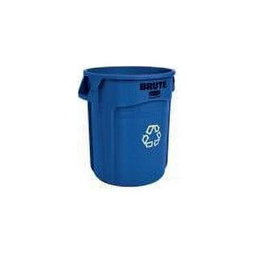 Brute Heavy-Duty Round Outdoor Recycling Bin 20 Gallon, Blue, Plastic