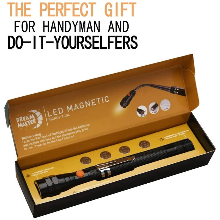 Dream Master Magnetic Pickup Tool with 3 LED Lights, Telescoping 7