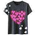 thumbnail image 4 of PMUYBHF Débardeur Graphique Sans Manches pour Femmes Mode Saint-Valentin Imprimé Amour Col Rond Manches Courtes T-Shirt Décontracté (5), 4 of 5